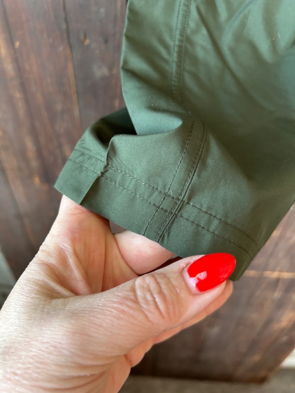 FP Movement by Free People Olive Green Wide-Leg Joggers with Yellow Rib Waist - Picture 2 of 6